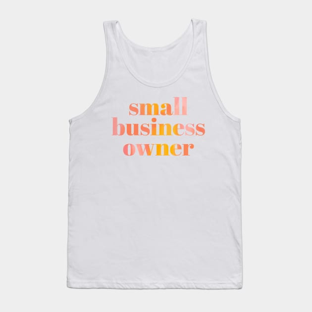 Small Business Owner Pink Rainbow Tank Top by Bohemian Designer